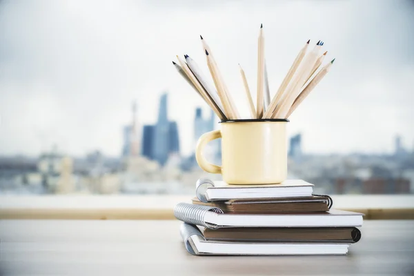 Mug with pencils — Stock Photo, Image