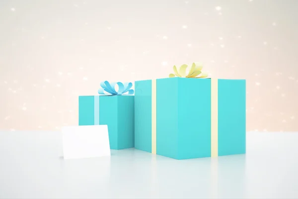 Presents on sparkling background — Stock Photo, Image