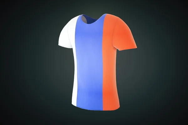 Franse vlag t-shirt kant — Stockfoto