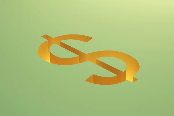 Dollar sign on green — Stock Photo, Image