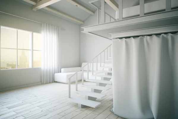 Beyaz oturma odası yan — Stok fotoğraf