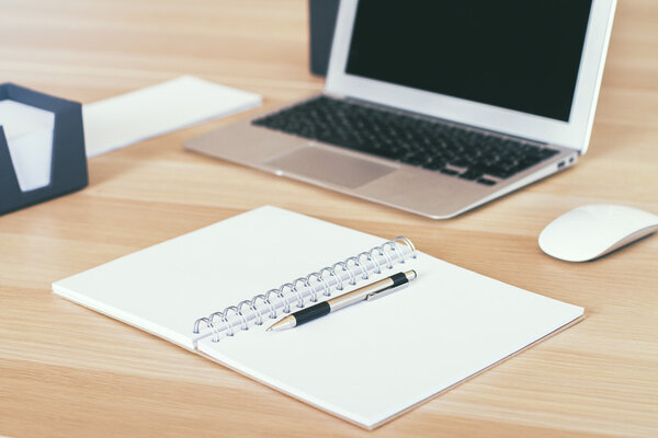 Blank screen and notebook