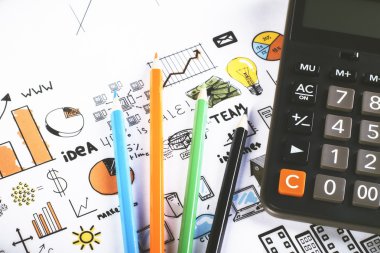 Hesap makinesi ile kalemler