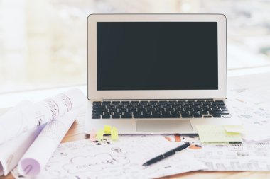 Beyaz dizüstü iş grafikleri