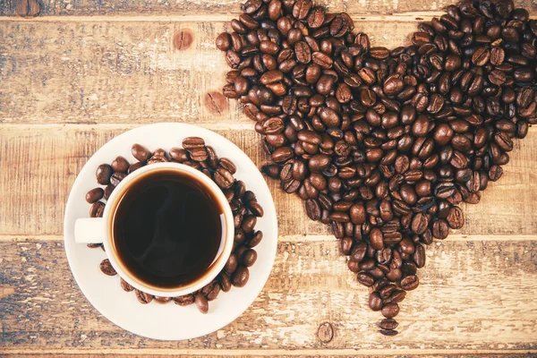 Coração de grão de café grande — Fotografia de Stock