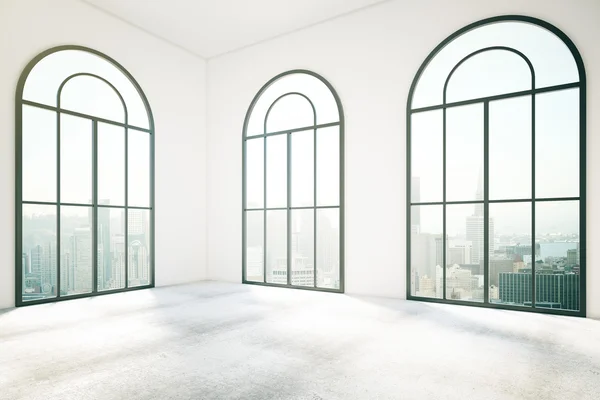 Concrete interior with windows — Stock Photo, Image