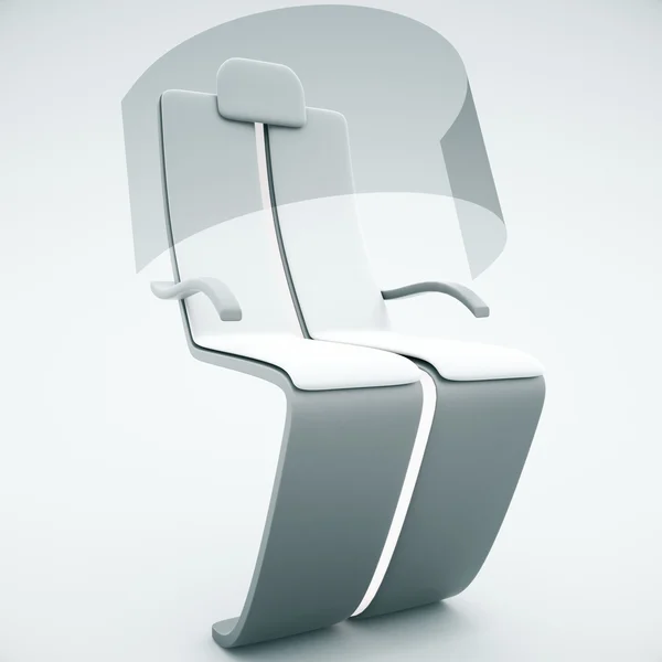 Futuristischer Stuhl mit Schildseite — Stockfoto