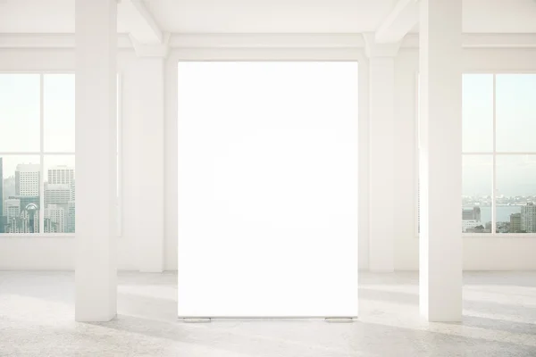 Blank banner in interior — Stock Photo, Image