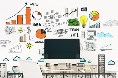 İş kavramı cam masaüstü