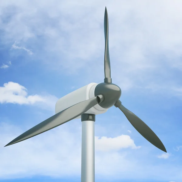 Blue sky wind generator — Stock Photo, Image