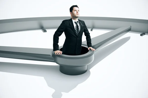 Time management drowning businessman — Stock Photo, Image