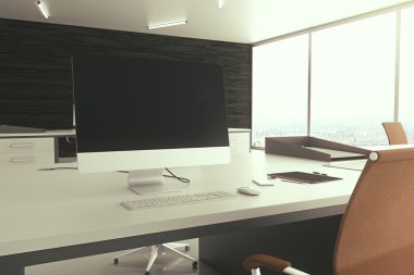 Office çalışma alanı bilgisayar portre