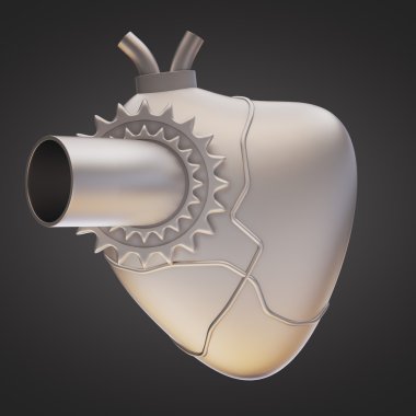 Parlak demir kalp koyu arka plan