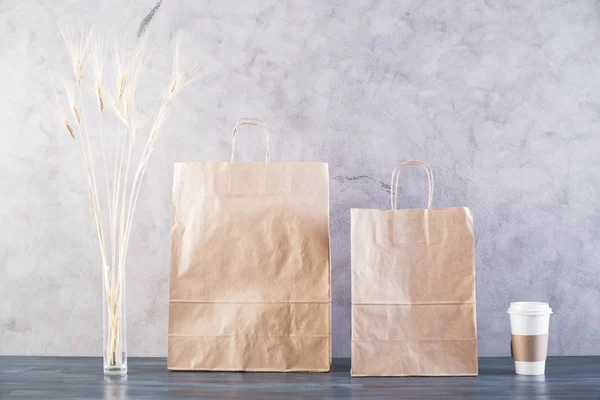 Food bags, wheat and coffee — Stock Photo, Image