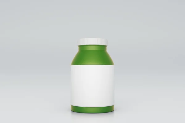 Fehér zöld üveg címkéjén — Stock Fotó
