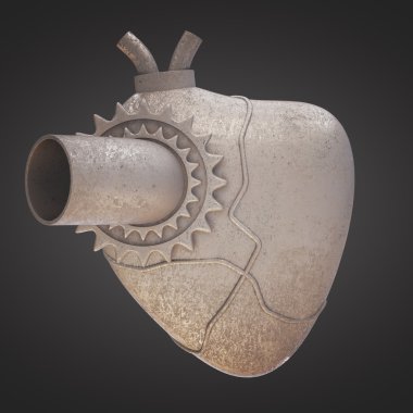 Eski demir kalp koyu arka plan