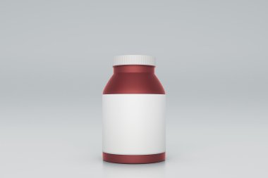 Kırmızı şişe beyaz etiket