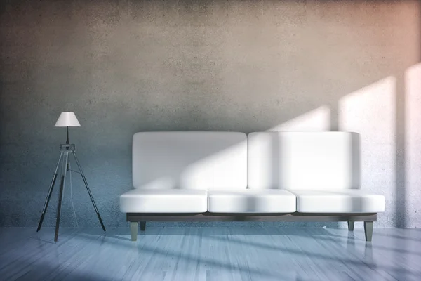 Betonzimmer mit Sofa — Stockfoto