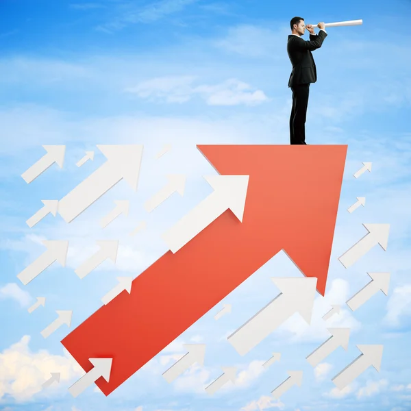 Success concept red arrow — Stock Photo, Image