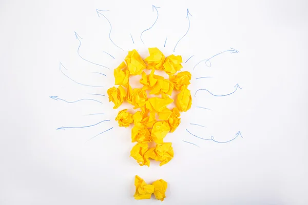 アイデア コンセプト電球と落書き — ストック写真
