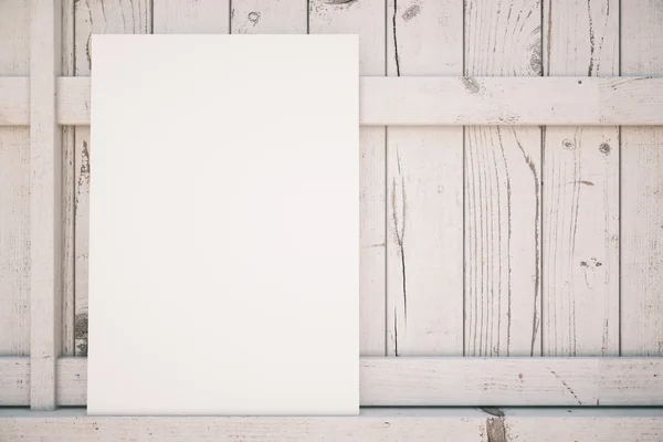 Cartel en blanco sobre madera clara —  Fotos de Stock