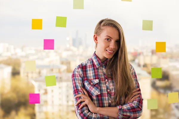 Dáma se zkříženýma rukama — Stock fotografie