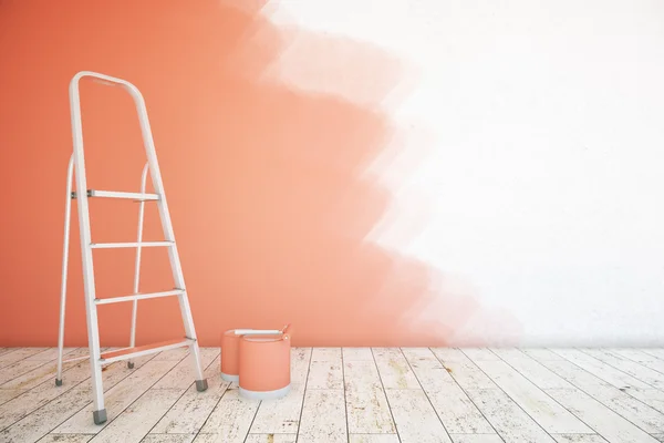 Unfinshed red room — Stock Photo, Image