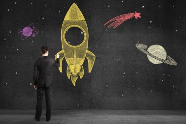 işadamı çizim roket