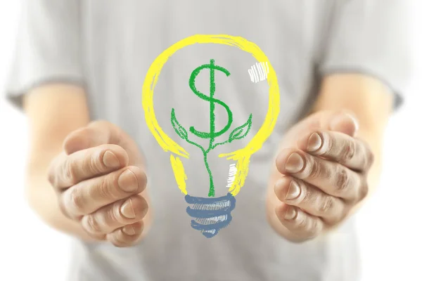 Lampa med dollar symbol — Stockfoto