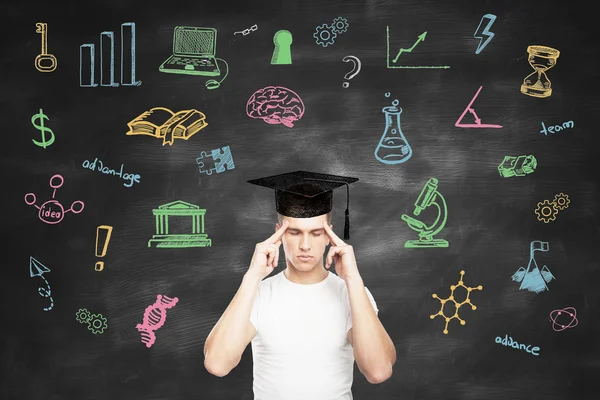 Student man thinking — Stock Photo, Image