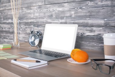 Ofis masaüstünün yan görünümü