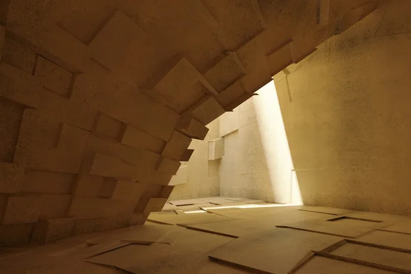 Interior moderno com piso de concreto. Preparem-se, 3D Rendering — Fotografia de Stock
