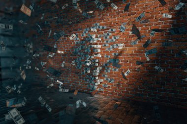 Doları kadın silueti ve banknot