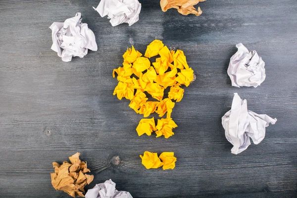 Idea concept crumpled paper — Stock Photo, Image