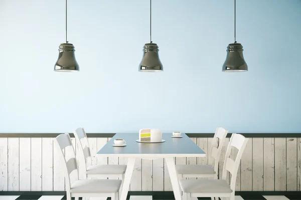 Blue cafe interior — Stock Photo, Image