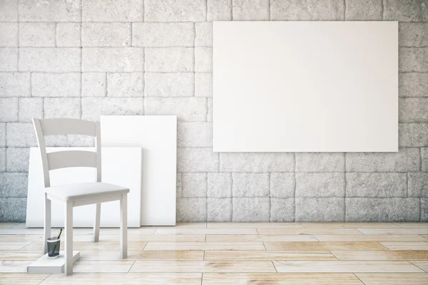 Interior with chair and poster — Stock Photo, Image
