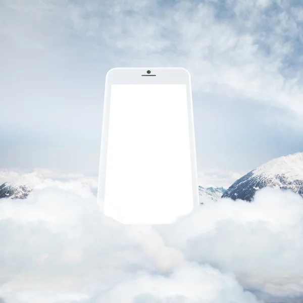 巨大な空白の白いスマートフォン — ストック写真