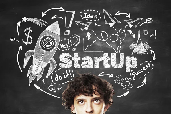 Concetto di startup uomo d'affari ritratto — Foto Stock