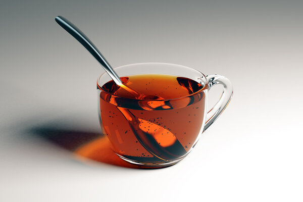 Cup of tea with spoon