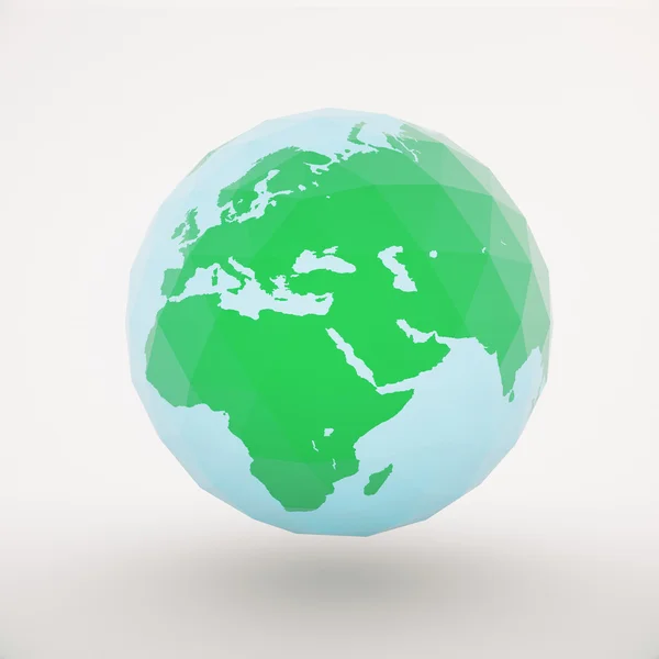 Polygonal globe on light background — Stock Photo, Image