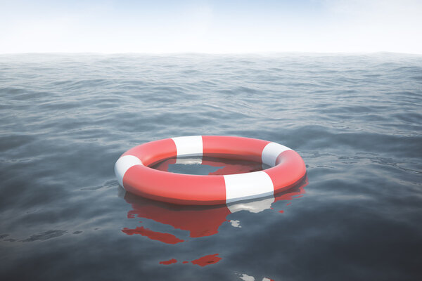 Lifebuoy ring on water