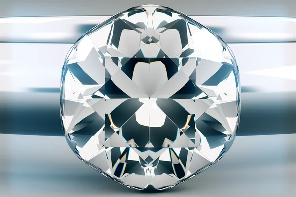 Diamond on grey background — Stock Photo, Image