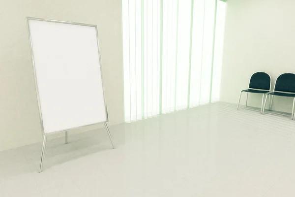 Boş beyaz tahta stand iç — Stok fotoğraf