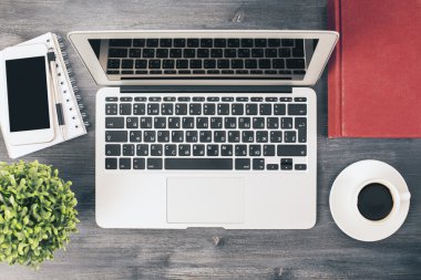 Resepsiyon TOPVIEW üstünde defter