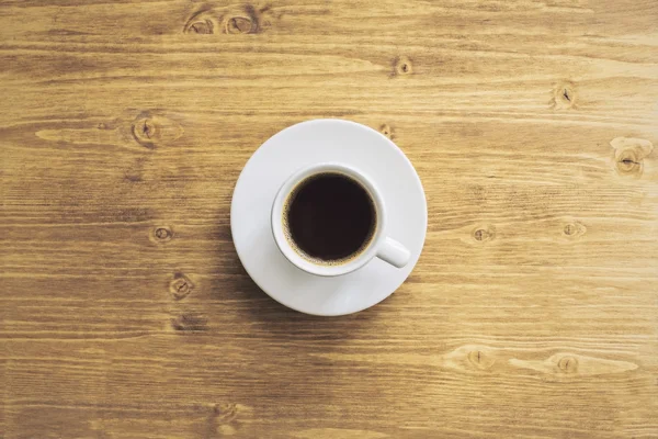 Kaffe på skrivbord topview — Stockfoto