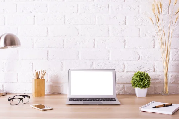 Mesa hipster criativa com laptop — Fotografia de Stock