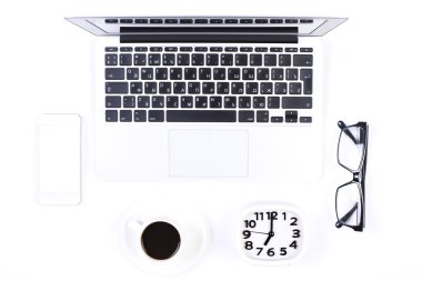 Parlak ofis masası topview