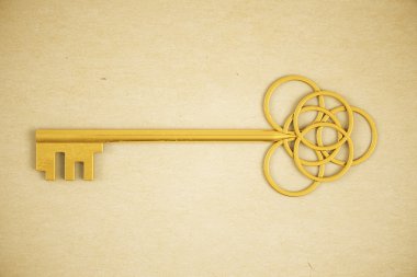 süslü altın anahtar