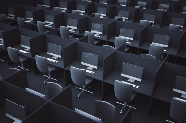 Koyu ortak çalışma ofis tarafı