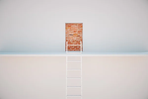 Escape ladder naar de gevangenis verlaten. Concept van de vrijheid. 3D-rendering — Stockfoto